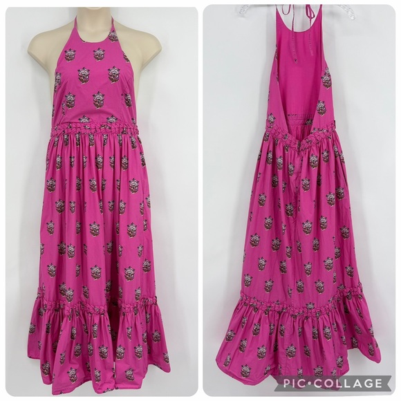 RHODE Dresses & Skirts - Rhode Salena Dress Cotton Marigold Flower Hot Pink Size S